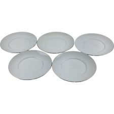 Thomas Germany Rosenthal Group White Porcelain Side Plates X 5 Silver Rim 17.5cm