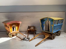Vintage Wooden Romany Gypsy Bow Top Caravan/Wagon Handmade Models