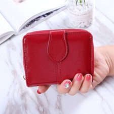 Ladies Leather Folding Coin Card Holder Women's Short Small Money Purse Wallet