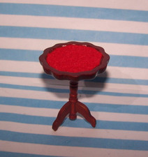 DOLLS HOUSE, TABLE, 12TH, RED, SIDE, HEXAGON, WOOD, PUB, FURNITURE