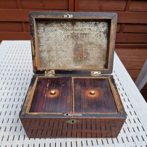 Antique wooden tea caddy - antique,