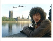 Tom Baker as The Doctor in Doctor Who Signed 10x8 Col Photo Autographed G