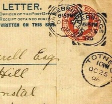 GB Cornwall Cover *WADEBRIDGE* Squared Circles Registered Dartmouth 1906 MZ71