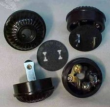 4 BLACK MID CENTURY RIBBED