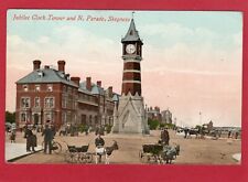 Jubilee Clock Tower Skegness Goat Cart Rides pc 1912 Valentines AT216