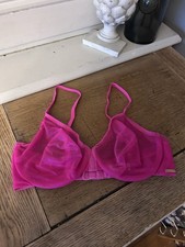 Pink Gossard Glossies Sheer Underwired Bra Size 32D Brand New Matching Items X 2