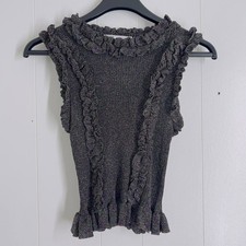 ZARA Women Glitter Knit Ruffle