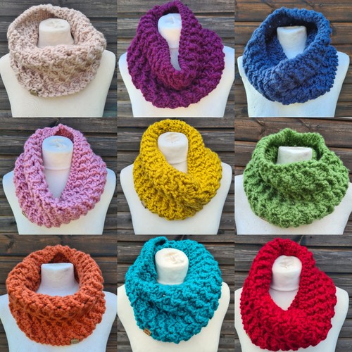Hand knitted infinity scarf - hand,