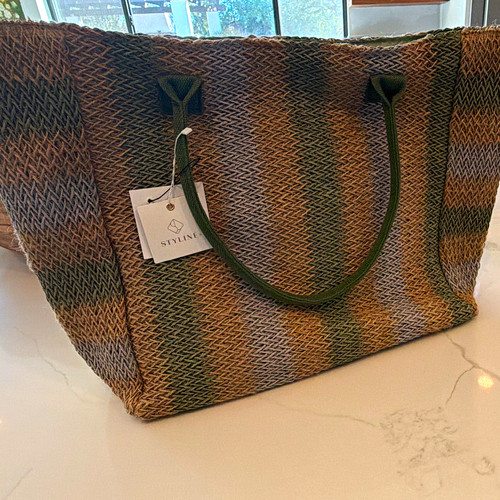 Nwt multicolor woven tote bag - multicolor,