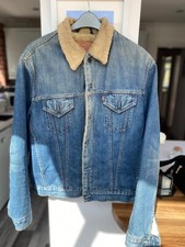levi fur lined denim jacket xl