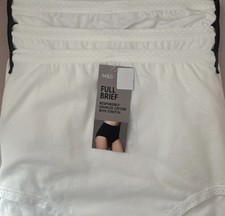 M&S COLLECTION 3 Pack Cotton Rich Full Briefs White Size 16 BNWT Marks & Spencer