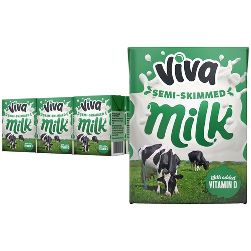 Viva semi skimmed milk 200ml - 200ml, x