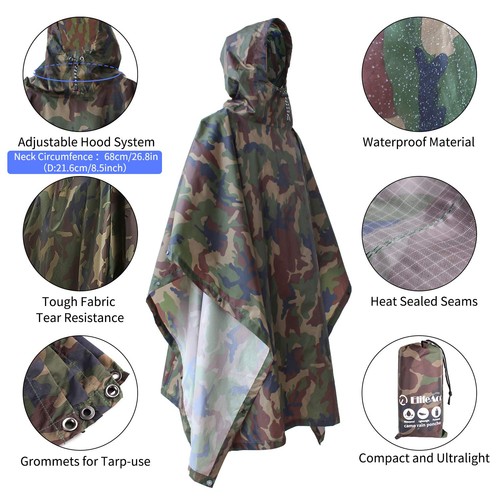 Waterproof military camo rain - waterproof,