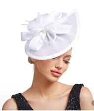 Fascinator New Women's Large Headband &Clip Hat Wedding Ladies Race Royal Ascot