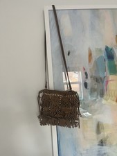 Zara Beige Studded Bucket Bag