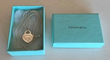  Tiffany & Co NY: Vintage Sterling Silver Please Return To Necklace 24”  Chain