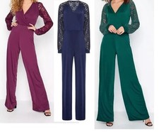 Ladies LTS Jumpsuit Lace Back
