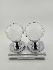 Frelan Jedo Crystal Mortice Door Knobs Pair – Polished Chrome Glass Handles