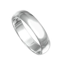Handmade 5 mm Solid 925 Sterling Silver D Shape Wedding Band, Thumb Ring J - Z+3