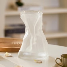 Glass Crinkle Paper Bag Vase