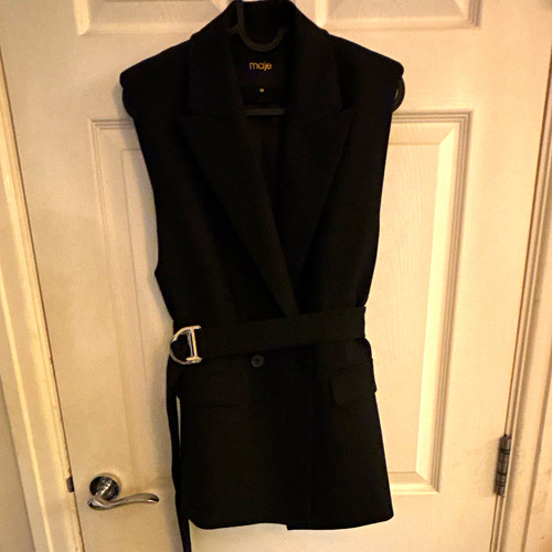 Maje black sleeveless long - sleeveless,