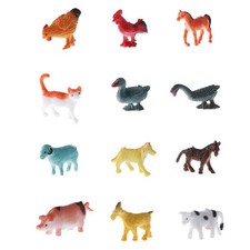 12pcs Small Farm Animals Figures Children Preschool Toy Mini