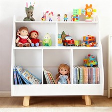 White Bookshelf Kids Wooden