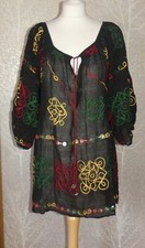 JULIET DUNN BLACK EMBROIDERED