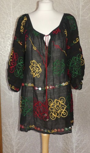 Juliet dunn black embroidered - black,