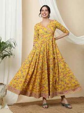 Indian Women Cotton Yellow