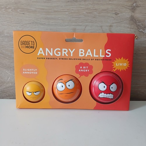 Angry balls squeezy stress - angry,