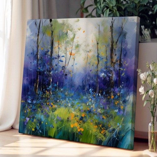 Bluebell field gestural art - gestural,