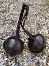 Antique French Petanque Boules in Leather Carrier
