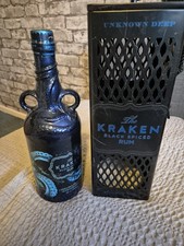 Kraken 2021 Limited Edition Unknown Deep Diver Cage Tin & Blue Bottle, (empty!)
