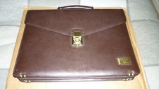 ANTLER Leather Brown Briefcase Document Bag, no key or shoulder strap