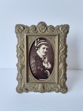 Early 20thC Brass Photo Frame & Book Of Scraps Cut Out Image - 5x3 1/4"