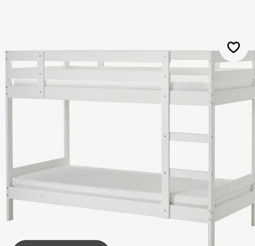 Ikea white wooden - white, bunk