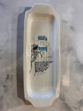 Midwinter trinket dish 'Riviera', Hugh Casson, 22cm long, 8cm wide - small chip