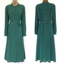 Hobbs Shirt Dress UK 14 Immaculate Tarini Green White Polka Dot Lined