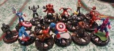 16 Random Marvel Heroclix Figures Including One Unique Elektra.