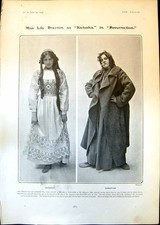 Old Print Lily Brayton Katusha Resurrection Stock Exchange Entrance 1903 20th