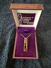 Charles Rennie Mackintosh Design Hallmarked Pendant by Solar On 9ct Gold Chain