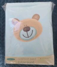 Mothercare 6354327 Fleece Cot Blanket Blue 120x155cm Teddy Bear Cot bed