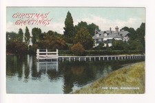 Weybridge - The Eyot, house, river - 1907 used Surrey postcard
