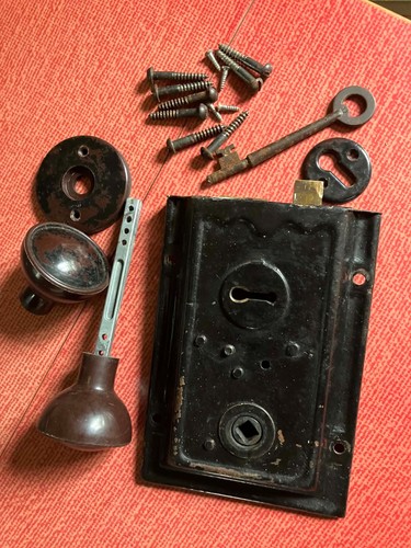 Vintage antique rim lock - vintage/antique, door