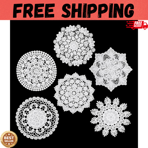 Pack crochet doilies vintage - 6,