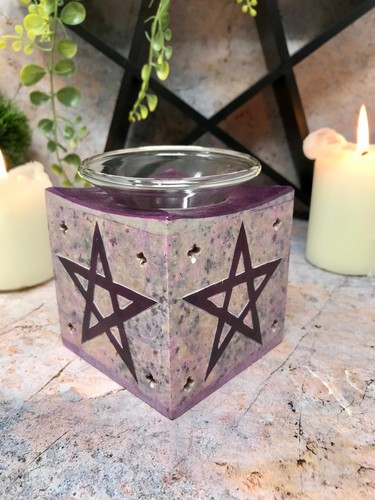 Soapstone pentagram oil burner - soapstone,