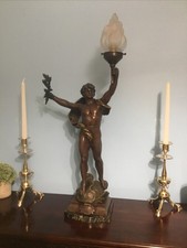 ANTIQUE FRENCH BRONZED LAMP