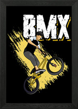 Cool BMX Bike Boy Framed Wall
