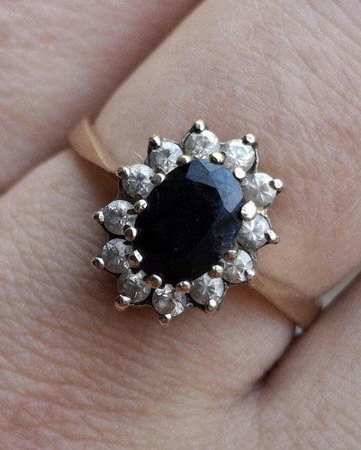 Real blue sapphire cluster - blue,